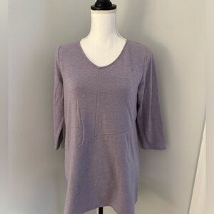 J Jill Pure Jill 3/4 Sleeve Tunic. Beautiful soft heathered purple. Size S
